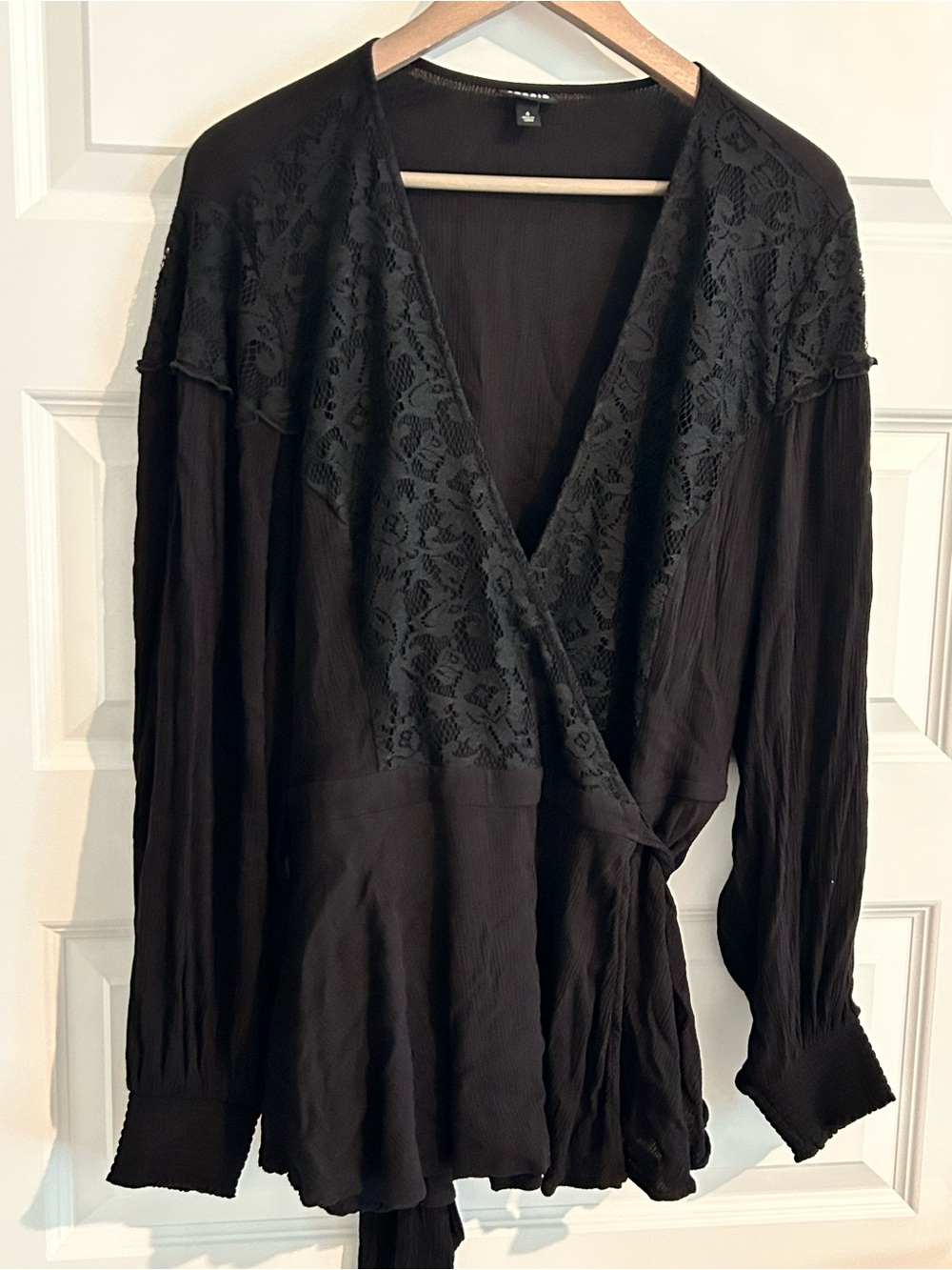 Torrid Lace Wrap Blouse Black Size 4X Torrid 4